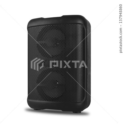 acoustic sound system, speakers, on a white background acoustic sound system, speakers, on a white background 137948860