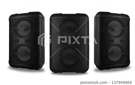 acoustic sound system, speakers, on a white background acoustic sound system, speakers, on a white background 137948868
