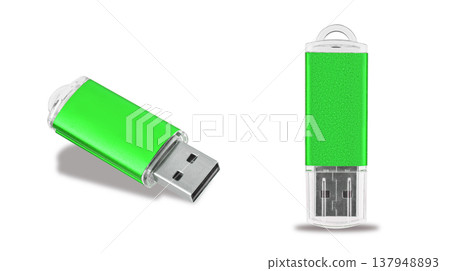 USB flash drive, flash memory, on a white background 137948893