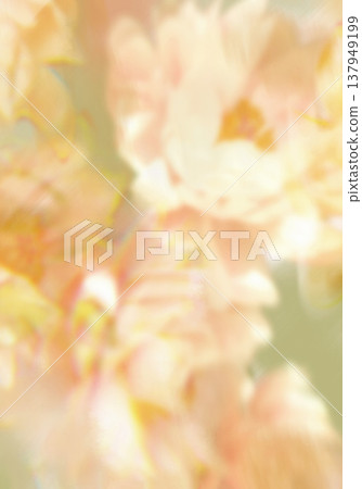 Blurred flower card. Floral composition for interior design, print, fabric or background. Blurred flower card. Floral composition for interior design, print, fabric or background. 137949199