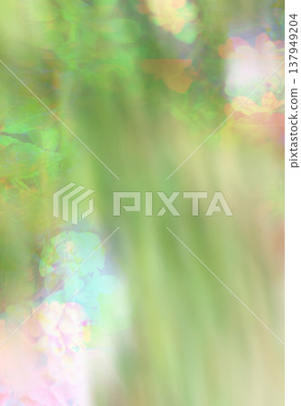 Blurred flower card. Floral composition for interior design, print, fabric or background. 137949204