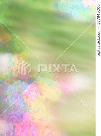 Blurred flower card. Floral composition for interior design, print, fabric or background. Blurred flower card. Floral composition for interior design, print, fabric or background. 137949206