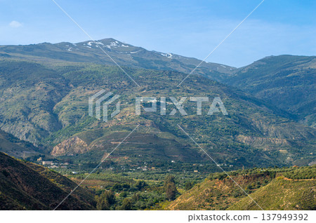 Hiking trail to Mulhacen peak in the spring in Sierra Nevada National Park, Spain 137949392