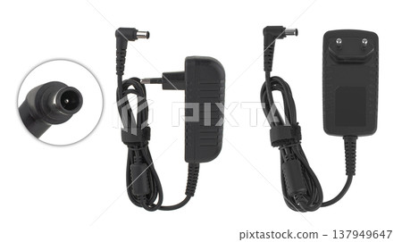 laptop power adapter, laptop accessory, on white background 137949647