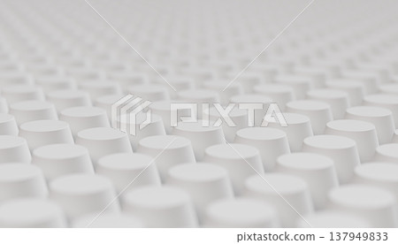 Abstract white cylinder pattern 3D background, minimal geometric design, seamless modern texture with depth Abstract white cylinder pattern 3D background, minimal geometric design, seamless modern texture with depth 137949833