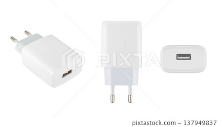 power adapter for phone tablet, phone accessory on white background 137949837