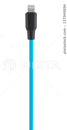 connector with Lightning cable, on white background connector with Lightning cable, on white background 137949894