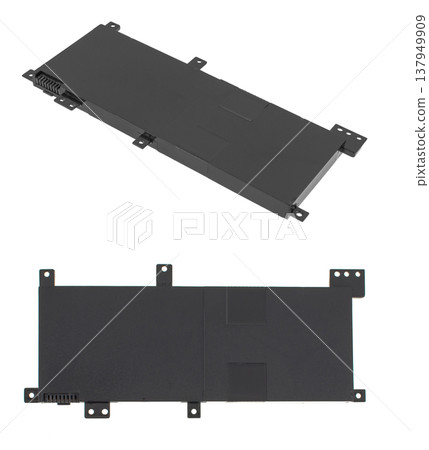 laptop battery, laptop spare part, isolated on white background laptop battery, laptop spare part, isolated on white background 137949909