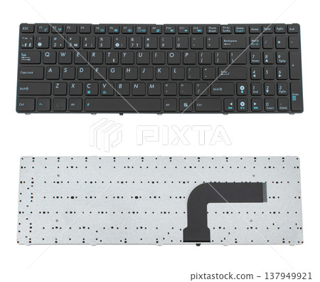 laptop keyboard, spare part for laptop, on white background laptop keyboard, spare part for laptop, on white background 137949921