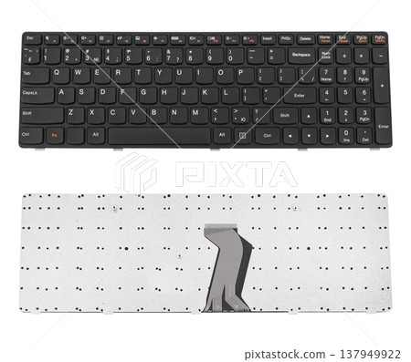 laptop keyboard, spare part for laptop, on white background 137949922
