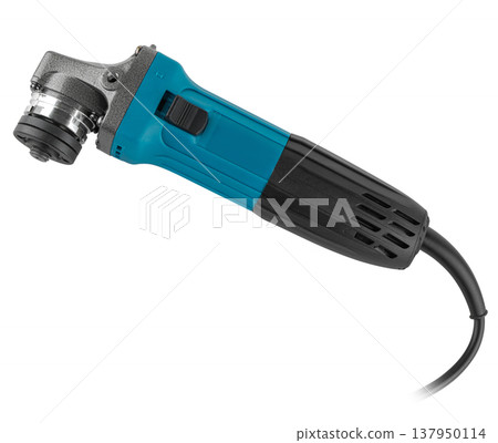 angle grinder, construction power tool, on a white background in isolation angle grinder, construction power tool, on a white background in isolation 137950114