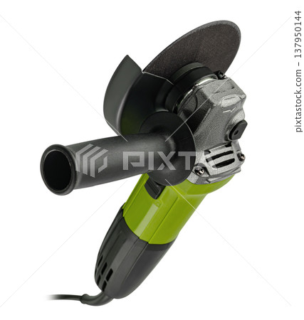 angle grinder, power tool, on a white background in isolation angle grinder, power tool, on a white background in isolation 137950144