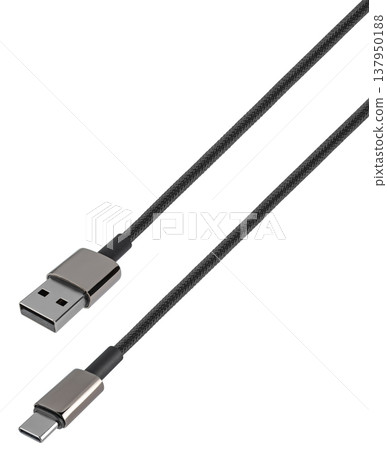 cable and connector USB, Type-C, on white background 137950188