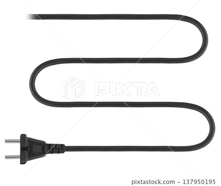 cable with a plug from the mains, on a white background cable with a plug from the mains, on a white background 137950195