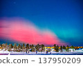 Red and blue aurora 137950209