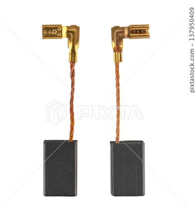 brushes for the electric motor, on a white background 137950409