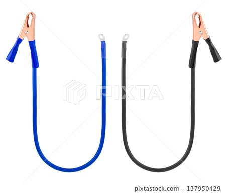 clip for battery terminals, crocodile, on white background 137950429