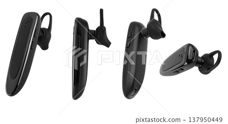bluetooth headset for the phone, accessory for the phone, on a white background in isolation bluetooth headset for the phone, accessory for the phone, on a white background in isolation 137950449