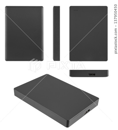 pocket, external drive, isolated on white background 137950450