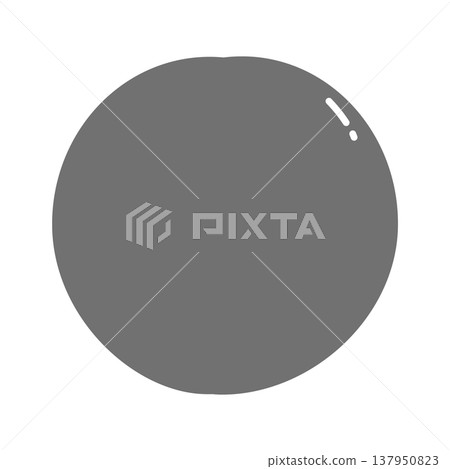 簡潔的黑白扁平化梅子（日本杏）圖示。 137950823