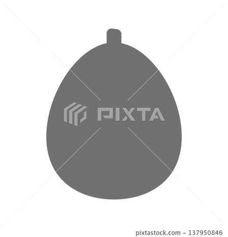 Simple flat icon of a loquat, black and white. 137950846
