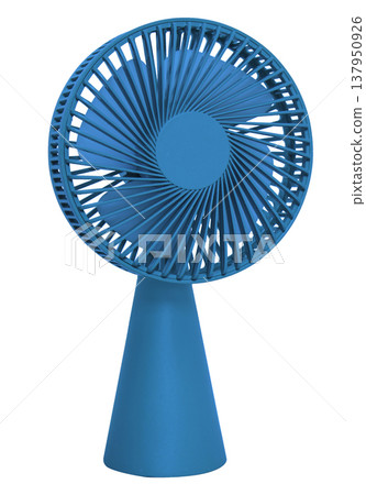 Portable mini fan on a stand, isolated on white background Portable mini fan on a stand, isolated on white background 137950926