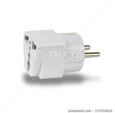 adapter for euro socket, on a white background with a shadow adapter for euro socket, on a white background with a shadow 137950928