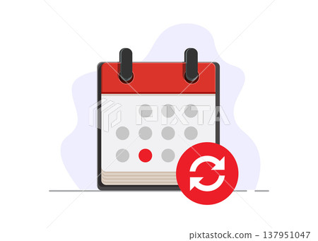 Calendar Update and Schedule Sync Stock Illustration Calendar Update and Schedule Sync Stock Illustration 137951047