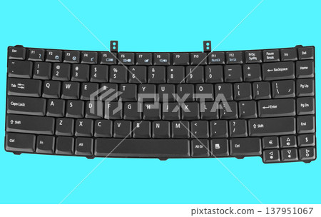 laptop keyboard, on a blue background 137951067