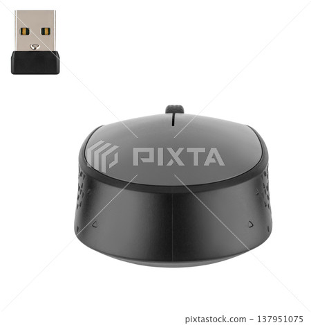 Wireless optical mouse for computer, white background in isolation 137951075