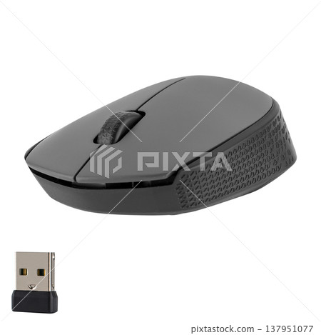 Wireless optical mouse for computer, white background in isolation Wireless optical mouse for computer, white background in isolation 137951077