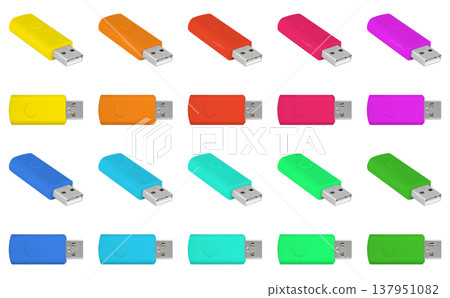 USB flash drive, external drive, on a white background 137951082