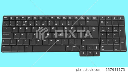 laptop keyboard, on a blue background laptop keyboard, on a blue background 137951173