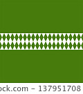 Seamless background with a horizontal border stripe of green and white geometric diamond shapes. 137951708