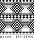 Tribal B&W Seamless Pattern 137951709