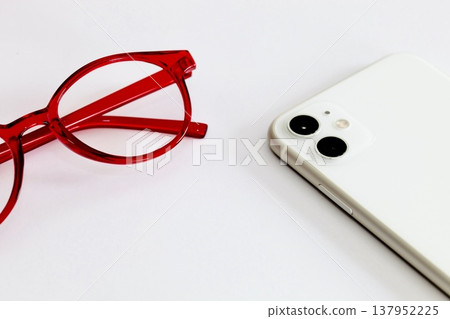 Smartphone and glasses, reading glasses Smartphone and glasses, reading glasses 137952225