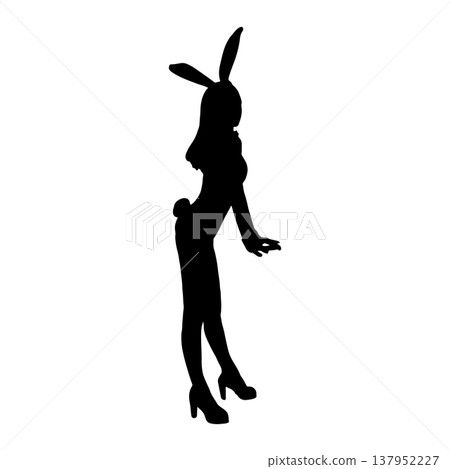 性感的兔女郎剪影 性感的兔女郎剪影 137952227