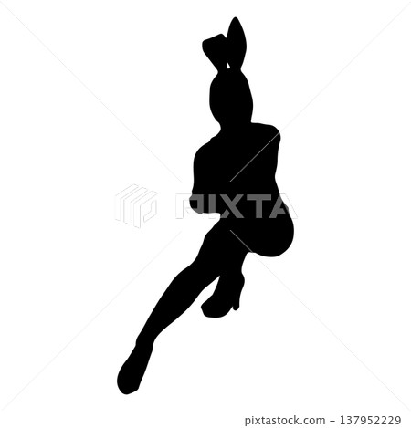 性感的兔女郎剪影 性感的兔女郎剪影 137952229
