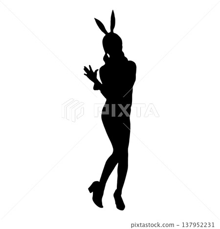 性感的兔女郎剪影 137952231