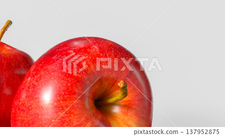 Fresh Red Apples Pair Isolated On Clean Background 3d render. Fresh Red Apples Pair Isolated On Clean Background 3d render. 137952875