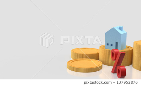 Home Loan Interest Rate and Property Investment Concept 3d render. Home Loan Interest Rate and Property Investment Concept 3d render. 137952876
