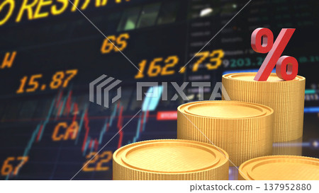 Financial Growth and Interest Rate Investment Market Concept 3d render. Financial Growth and Interest Rate Investment Market Concept 3d render. 137952880