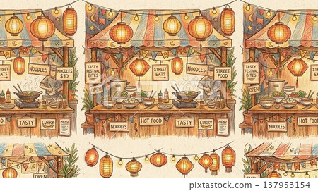 Illustration of stalls 137953154