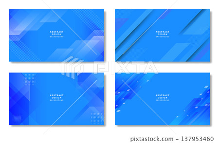 藍色數位轉型背景圖集，向量 DX 抽象圖案集 137953460