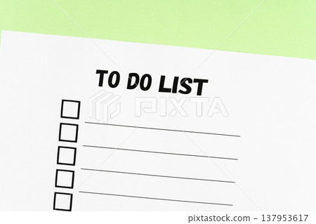 A to-do list on a green background. A to-do list on a green background. 137953617