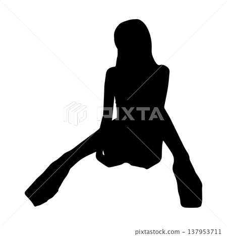 性感的女人剪影姿勢 性感的女人剪影姿勢 137953711