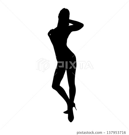 性感的女人剪影姿勢 性感的女人剪影姿勢 137953716