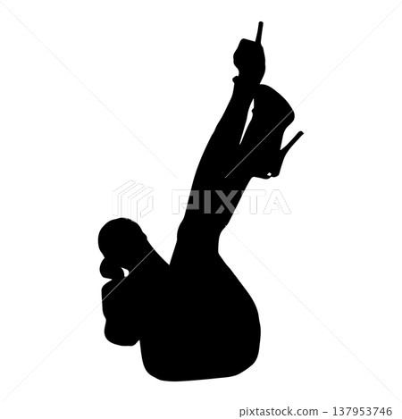 Sexy woman silhouette pose Sexy woman silhouette pose 137953746