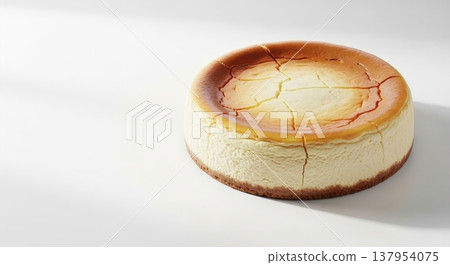 起司蛋糕廣告圖片，留有文字空間，簡約時尚的甜點背景，高解析度。 137954075