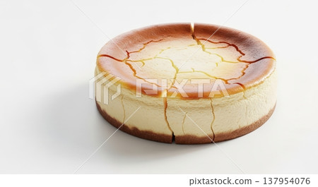 起司蛋糕廣告圖片，留有文字空間，簡約時尚的甜點背景，高解析度。 137954076
